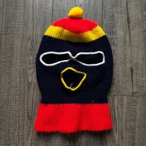 Vintage 70s Retro Ski Winter Ski Face Mask Balaclava Hat Cap